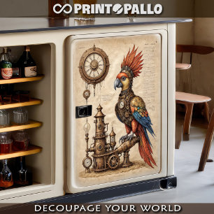 Papier Mousseline Un perroquet inca steampunk sur parchemin