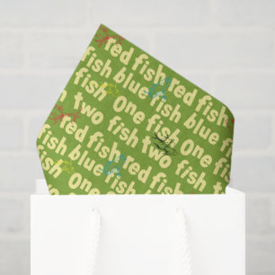 Papier Mousseline Un Poisson Deux Poissons Typographie Motif