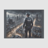 Papier Mousseline Un policier surveille la ville pour vous protéger (Recto)