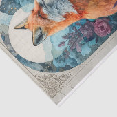 Papier Mousseline Un renard aux éléments cubiques dans les fleurs (Détail)