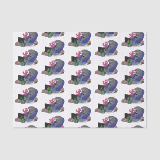 Papier Mousseline Un requin drôle en regardant la bande dessinée de (Recto)