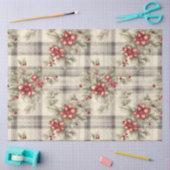 Papier Mousseline Un Tartan de Noël Floral Design Series #19 (Artisanat)