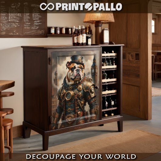 Papier Mousseline Un taureau anglais steampunk à Londres