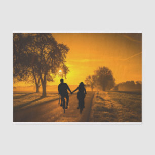 Papier Mousseline Un Vélo Dans Le Papier Tissu Découpage Coucher Le 