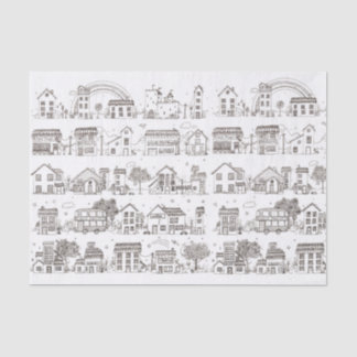 Papier Mousseline Un voyage par le village de griffonnage - papier