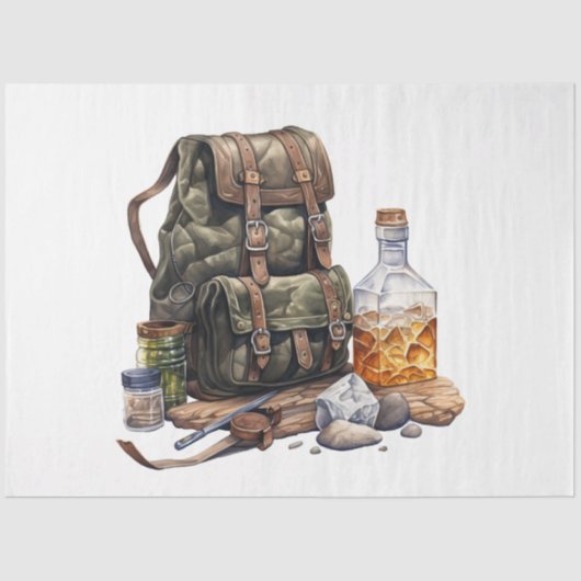 Papier Mousseline Un Whiskey Design Vintage série 8 (Recto)