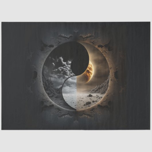 Papier Mousseline Un Ying Abstrait Yang Series Design 2 (Recto)