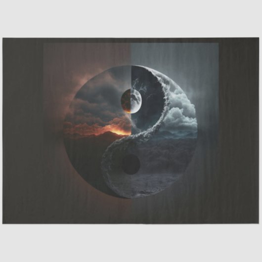 Papier Mousseline Un Ying Abstrait Yang Series Design 4 (Recto)