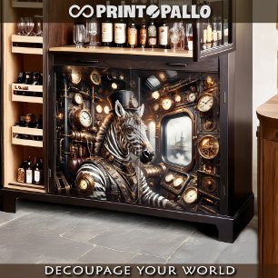 Papier Mousseline Un zèbre conduisant un train victorien à l'ère ste