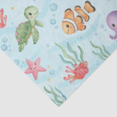 Papier Mousseline Under the Sea Party Colourful Ocean Creatures (Détail)