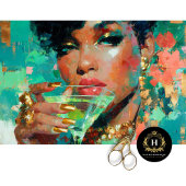 Papier Mousseline Une Africaine Américaine Martini Vert Découpage