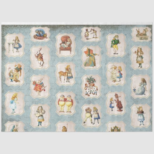 Papier Mousseline Une Alice bleue au pays des merveilles Conception  (Recto)