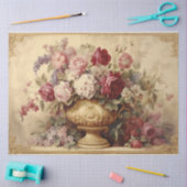 Papier Mousseline Une belle Urne Française avec Florals (Artisanat)