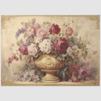 Papier Mousseline Une belle Urne Française avec Florals