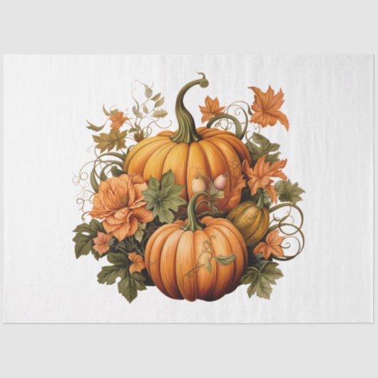 Papier Mousseline Une collection de design Citrouille d'automne 11 (Recto)