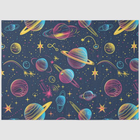 Papier Mousseline Une conception de série Cosmos néon 7 (Recto)