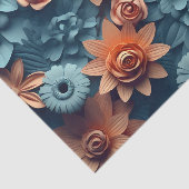 Papier Mousseline Une conception de série de fleurs 3D 3 (Détail)