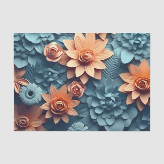 Papier Mousseline Une conception de série de fleurs 3D 3 (Recto)
