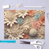 Papier Mousseline Une conception de série de fleurs 3D 8 (Artisanat)