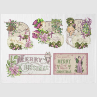 Papier Mousseline Une conception de série de Noël couleur eau rose 1