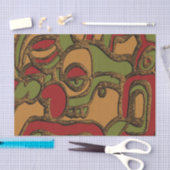 Papier Mousseline Une conception unique des hiéroglyphes mayas (Artisanat)