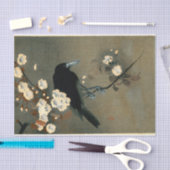 Papier Mousseline Une corneille et une fleur par le cru d'Ohara (Artisanat)