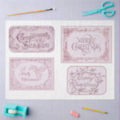 Papier Mousseline Une couleur d'eau rose Noël série Design 10 (Artisanat)