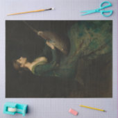 Papier Mousseline Une dame avec un papier de découpage musicale à la (Artisanat)