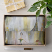 Papier Mousseline Une dame avec une découpage papillon (Cadeau)