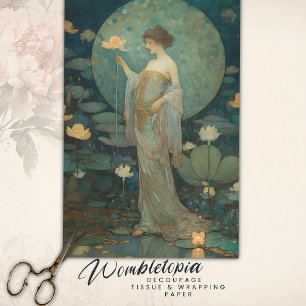 Papier Mousseline Une dame enchantée dans une page de découpage magi