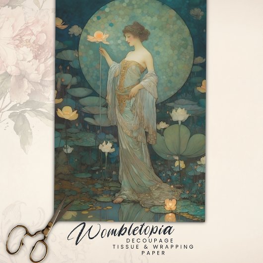 Papier Mousseline Une dame enchantée dans une page de découpage magi