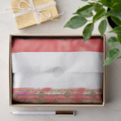 Papier Mousseline une écharpe rouge avec des fleurs dessus (Cadeau)