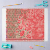 Papier Mousseline une écharpe rouge avec des fleurs dessus (Artisanat)