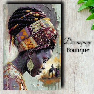 Papier Mousseline Une femme africaine en milieu rural Découpage chal