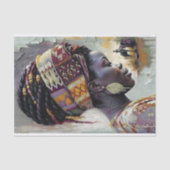Papier Mousseline Une femme africaine en milieu rural Découpage chal (Recto)
