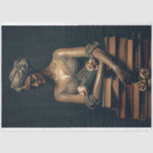 Papier Mousseline Une femme en pierre avec des livres 4 papier décou (Recto)