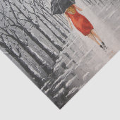 Papier Mousseline Une femme en rouge traverse le papier tissu de nei (Détail)