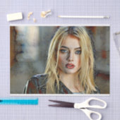 Papier Mousseline Une femme moderne moitié illustration papier papie (Artisanat)