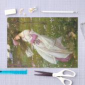 Papier Mousseline Une femme ramasse des fleurs dans le vent (Artisanat)