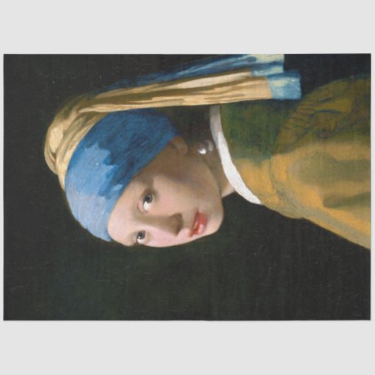 Papier Mousseline Une fille à la perle, Johannes Vermeer, 1665 (Recto)
