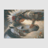 Papier Mousseline Une fille autochtone avec un chevalier blanc décou (Recto)