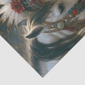 Papier Mousseline Une fille autochtone avec un chevalier blanc décou (Détail)