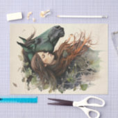 Papier Mousseline Une fille et son cheval (Artisanat)