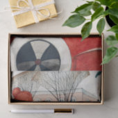 Papier Mousseline Une fille et un chien Carlin dans une voiture roug (Cadeau)