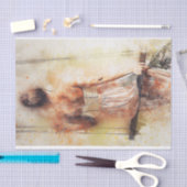 Papier Mousseline Une fille sur une aquarelle à voilure (Artisanat)