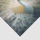 Papier Mousseline Une Grande Entrée, Plumes Blanches Peacock Finery (Détail)