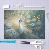 Papier Mousseline Une Grande Entrée, Plumes Blanches Peacock Finery (Artisanat)