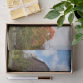 Papier Mousseline Une grange rouge Patinée avec un Twin Tree (Cadeau)