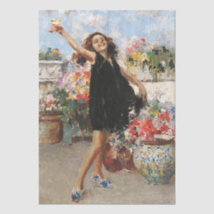 Papier Mousseline Une Jeune Femme Fête La Victoire (Vincenzo Irolli)