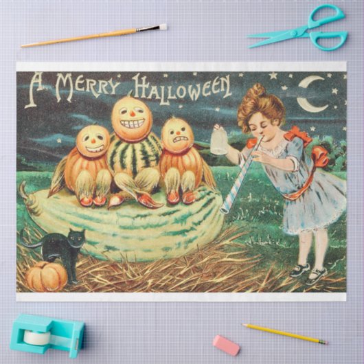 Papier Mousseline Une joyeuse Halloween (Artisanat)